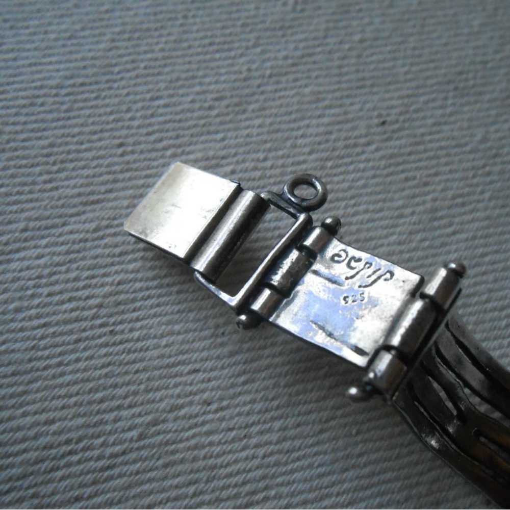 Silpada Watch Sterling and Pearl Rare Vintage Retired T1315 Hammered Silver - Picture 8 of 10